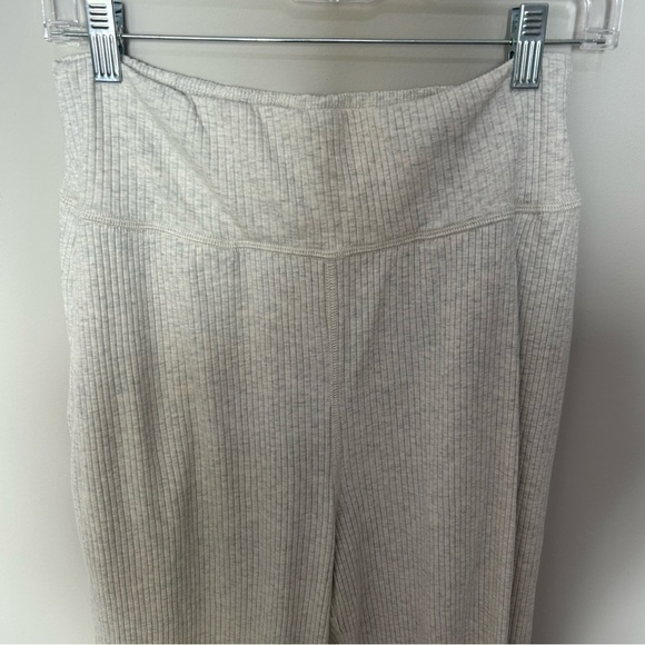 Free People Movement High Waist Relaxed Oatmeal Ribbed Joggers Size Medium - Picture 3 of 7